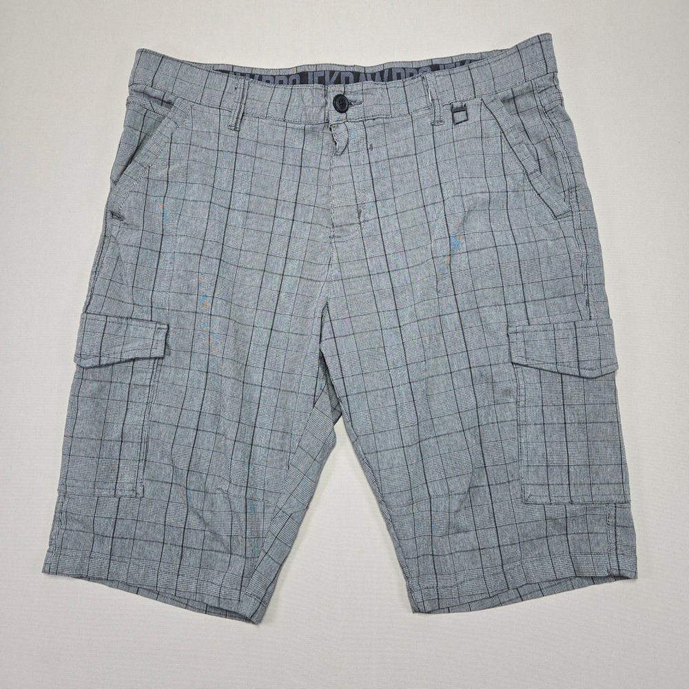 Projek Raw Plaid Cargo Shorts Gray  Casual Modern‎ Mens Size 38